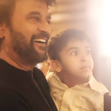 Santhosh Shivan shares candid picture of Rajinikanth with his grandson on the sets of Darbar