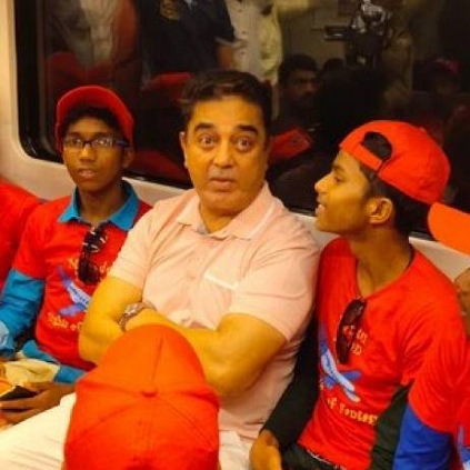 Shankar's Indian 2 Shoot Kamal Haasan return home in Metro train