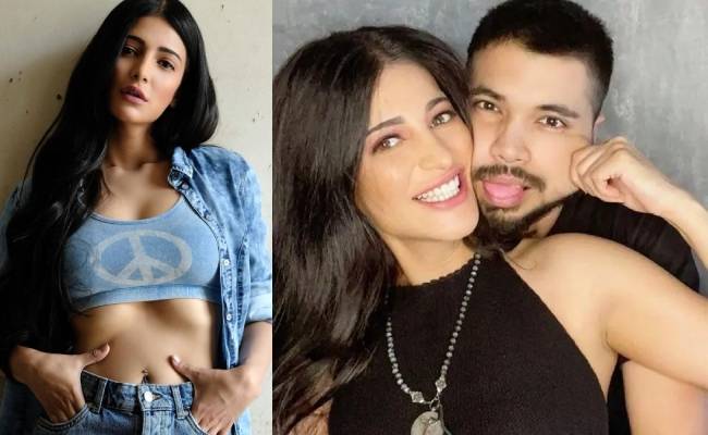shruthi haasan and her lover play a game on instagram viral video