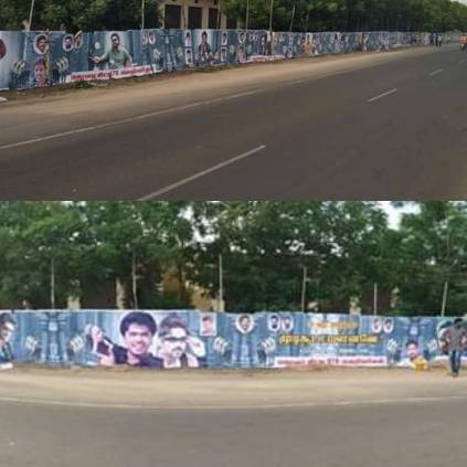 Simbu fans celebrated 35 years of Simbuism in Madurai by posting 500ft wall poster