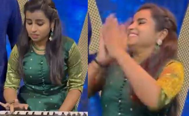 Sivaangi Keyboard playing with karthik devaraj help video