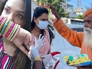 Sun TV Serial Actress donates food to destitute people