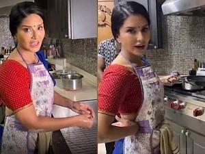 Sunny leone latest insta video about cooking parathas