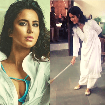 Super Star villain Akshay kumar posts Katrina Kaif sweeping the set of Sooryavanshi viral swachh bharat