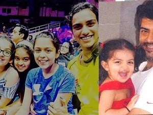 பிவி சிந்துவுடன் தல அஜித் மற்றும் பிரபல நடிகரின் மகள் Thala ajith daughter with popular actor daughter clicks photo with pv sindhu