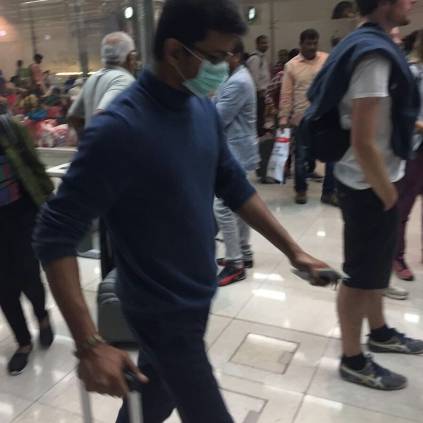 Thalapathy vijay returns from Canada after a short vacation