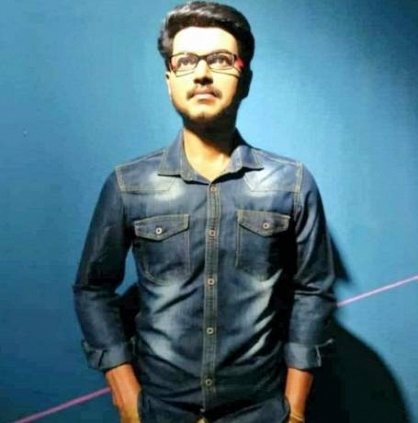 Thalapathy Vijay's wax statue at a museum in Kanyakumari