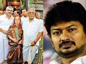Udhayanidhi stalin pays Respect to Late Ajith Kumar Father