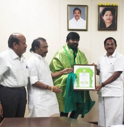 Vijay Sethupathi recieved Tamil Nadu State Kalaimamani Award today