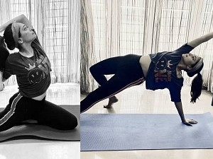 நடிகர் ஷாந்தனு மனைவி யோகா புகைப்படங்கள் | vijay's master actress shanthnu's wife kiki vijay stuns with her flexible yoga skills