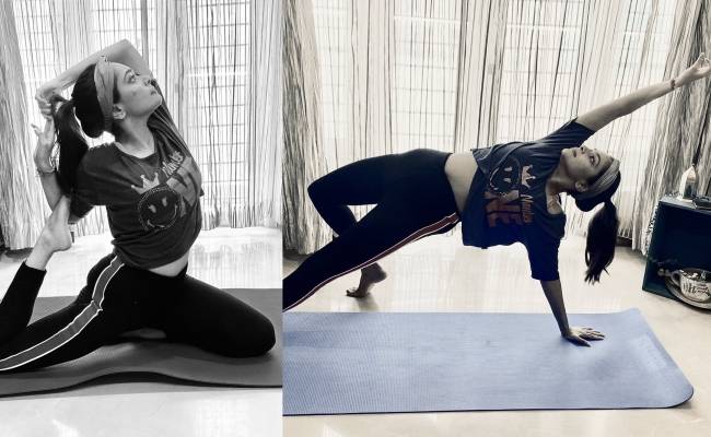 நடிகர் ஷாந்தனு மனைவி யோகா புகைப்படங்கள் | vijay's master actress shanthnu's wife kiki vijay stuns with her flexible yoga skills