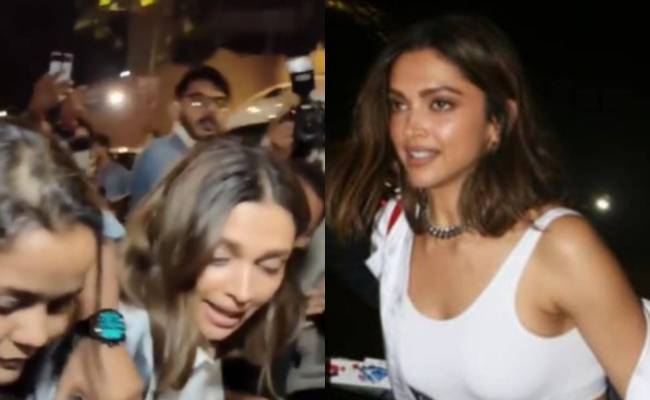 woman pulls purse Deepika Padukone Mumbai video தீபிகா படுகோனே
